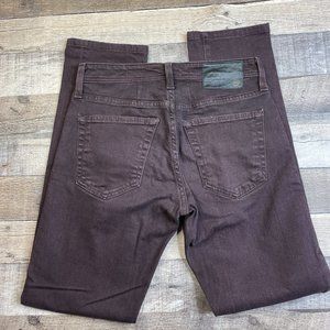 Adriano Goldschmed Men 28 x 30 The Tellis Modern Slim Jeans Stretch Denim Maroon